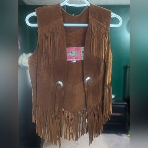Ms. Pioneer Vintage Women's Fringe Vest - Size 8
